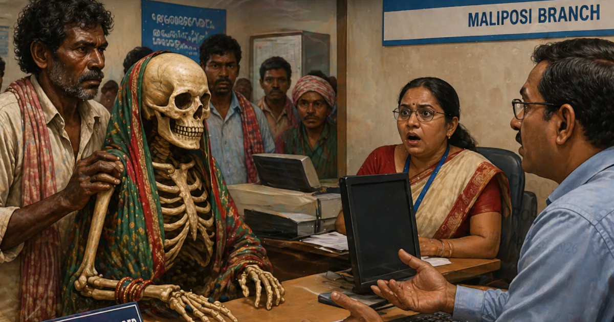 मृत्यु भइसकेकी दिदीको खाताबाट पैसा निकाल्न कंकाल बोकेर बैंक पुगे भाइ